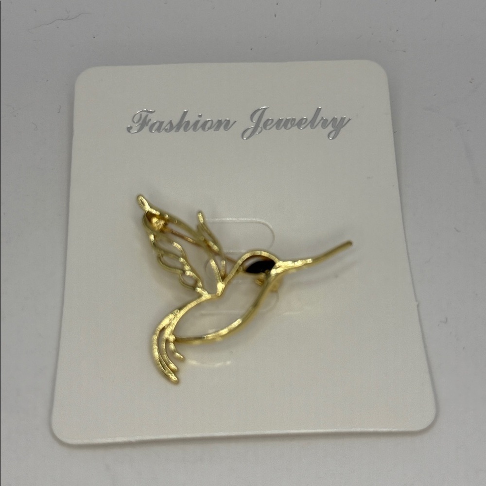 3/$25 Gold Hummingbird Brooch pin